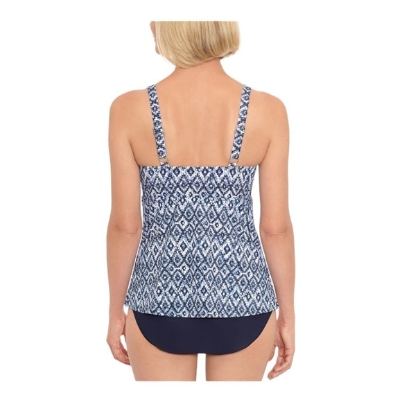 Swim Solutions Triple Tier Tummy Control Fauxkini One Piece Swimsuit NWT - Picture 5 of 6